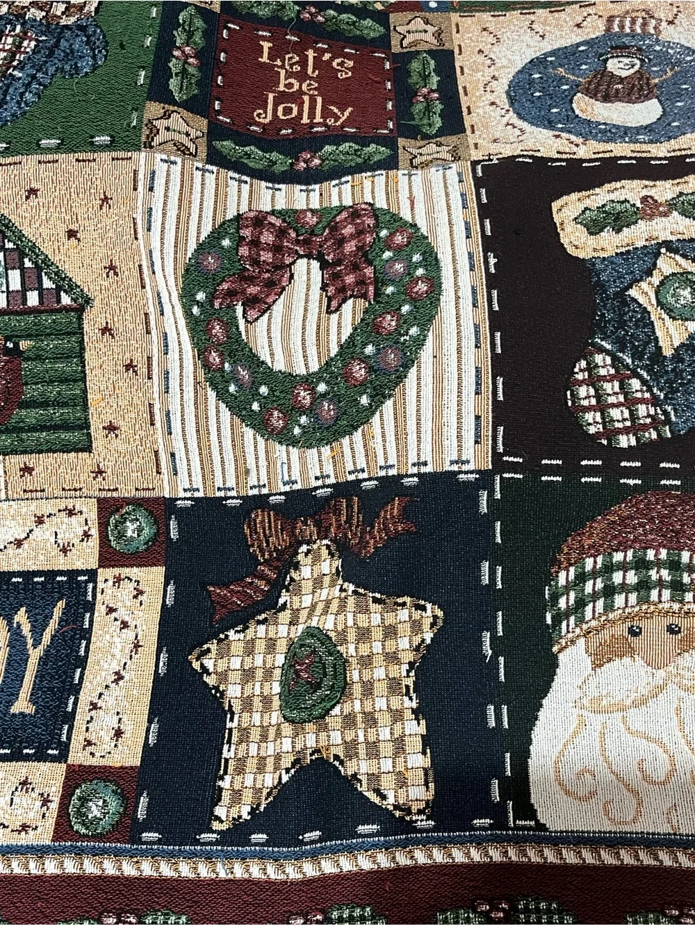 Festive Holiday Throw Blanket - Green and Brown